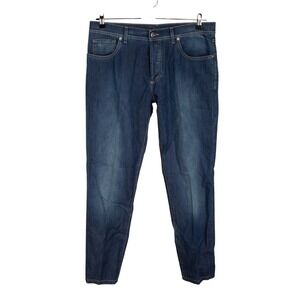 Doriani Five Pocket Jeans Mens 38 Blue Made In Italy Button Fly Cotton Blend
